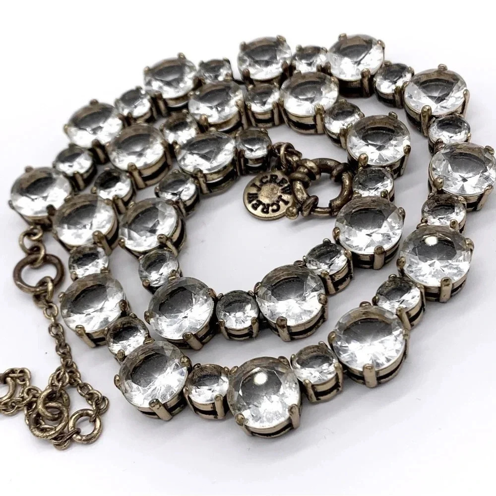 J. Crew Vintage Faceted Clear Jeweled Collar Necklace